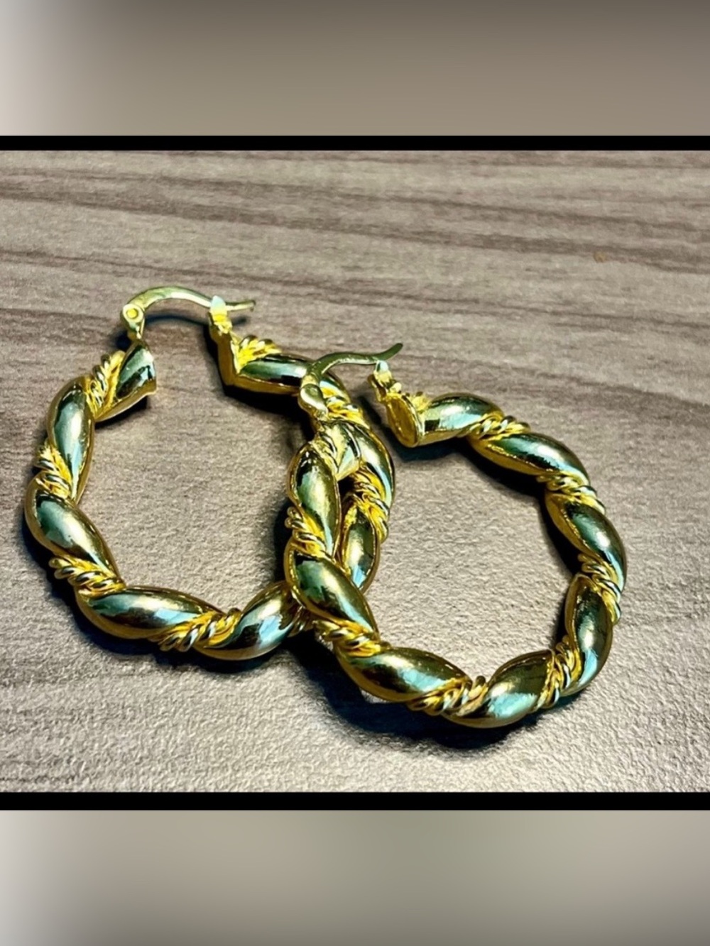Gold-polish stamped 925 earrings